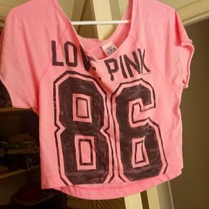 Crop pink t shirt